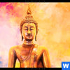 Bild Edelstahloptik Bunter Buddha No 3 Rund Zoom