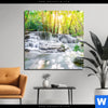 Bild Edelstahloptik Wald Wasserfall No 1 Quadrat Produktvorschau