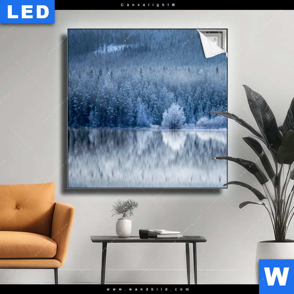 Canvalight® Leuchtbild ♥️ Frostiger Wald | Quadrat | wandbild.com