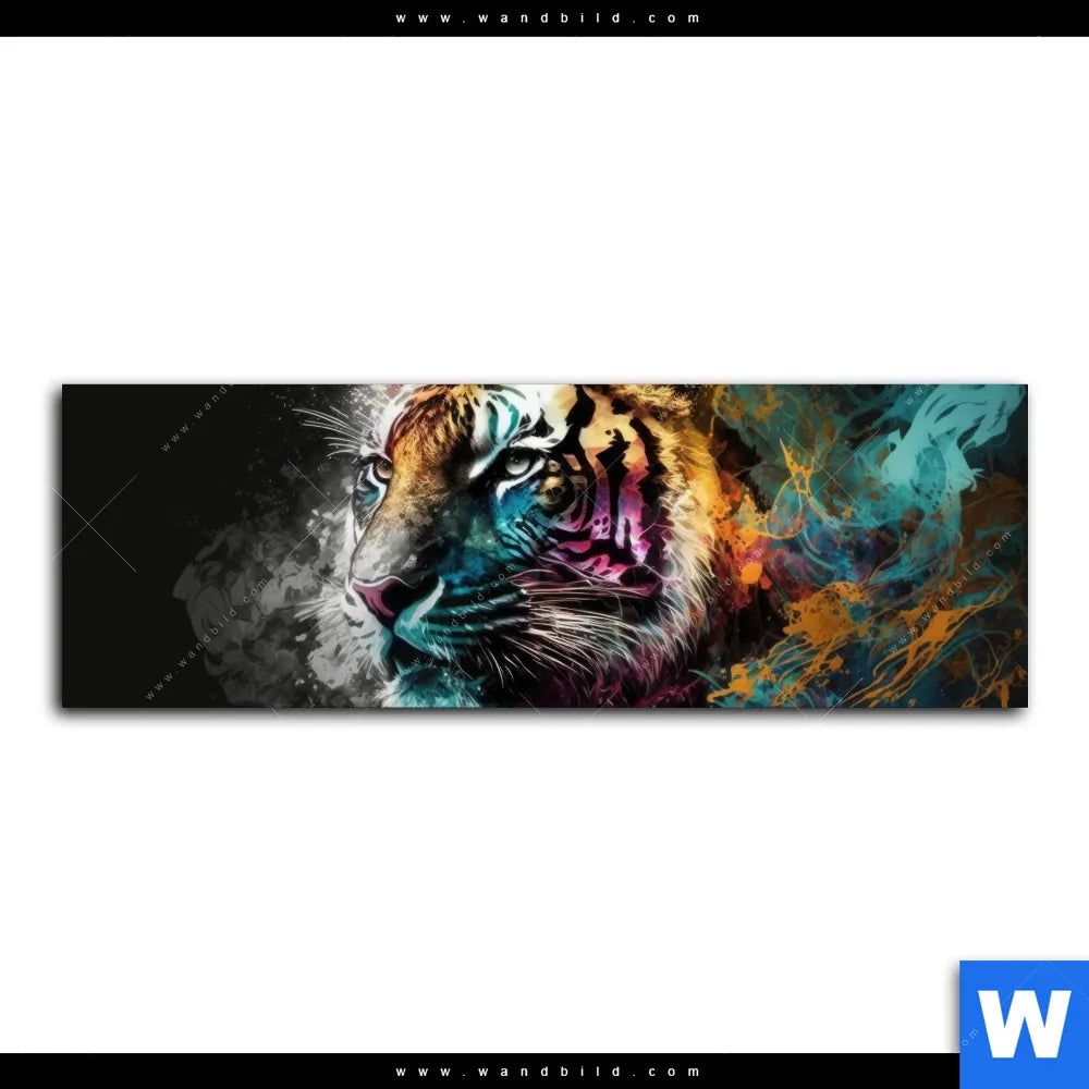 Wechselmotiv ♥️ Tiger im Farbrausch | Panorama | wandbild.com