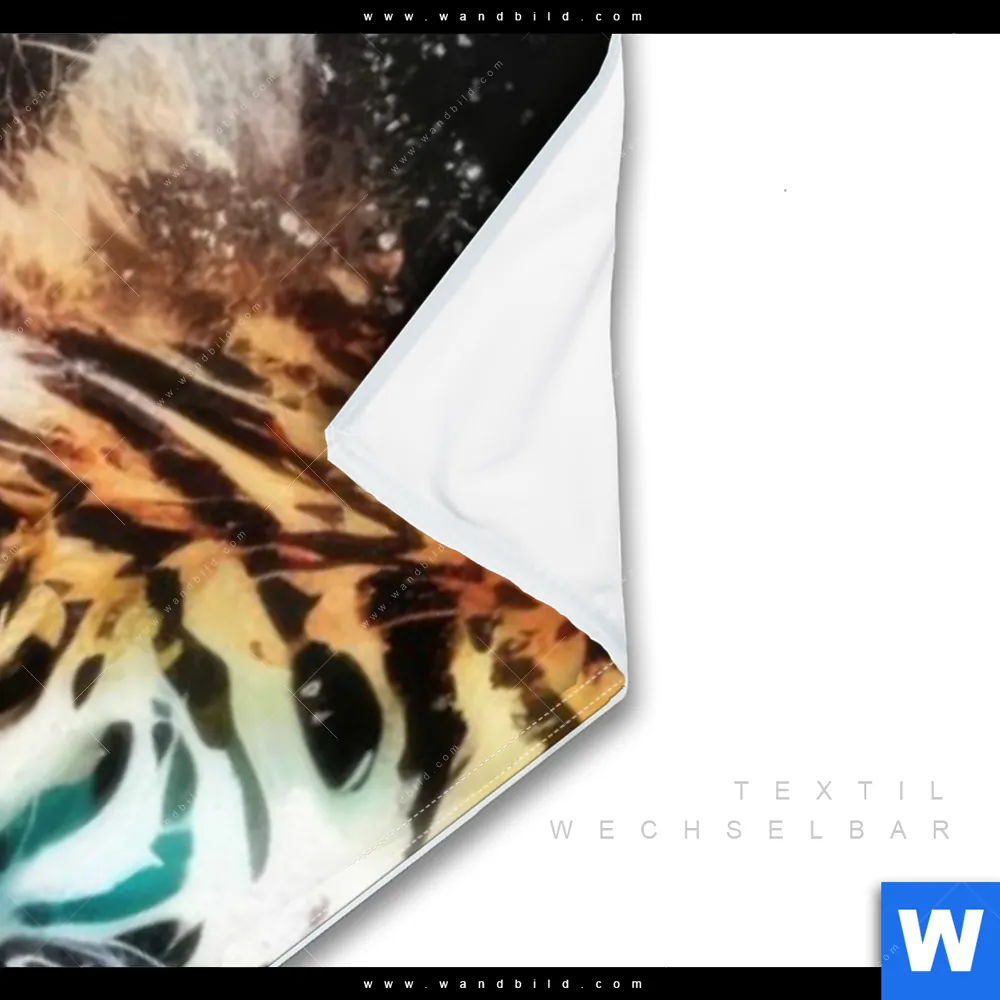 Wechselmotiv ♥️ Tiger im Farbrausch | Schmal | wandbild.com