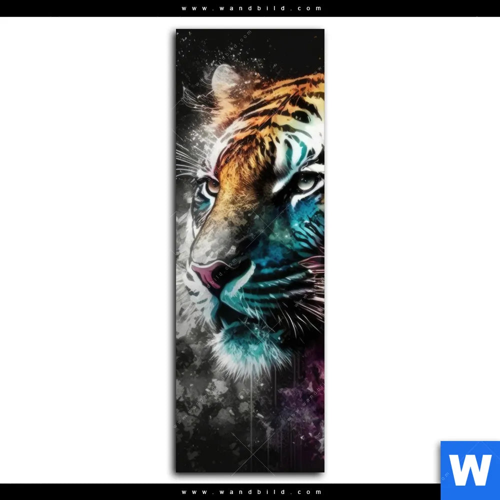 Wechselmotiv ♥️ Tiger im Farbrausch | Schmal | wandbild.com